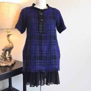 Elise sweater tweed tunic ruffle dress